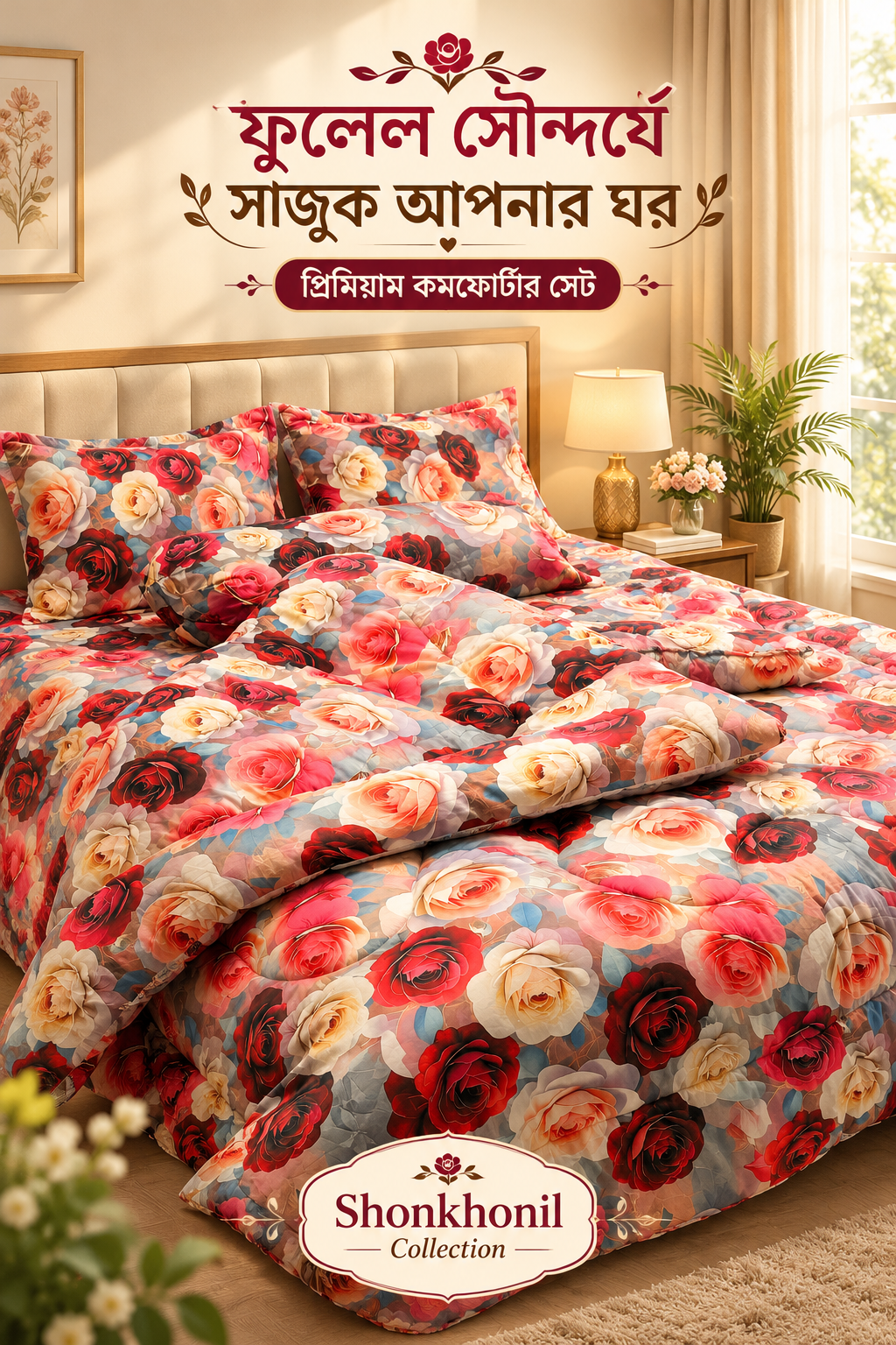 comforter 5pis set 3d hazar golap