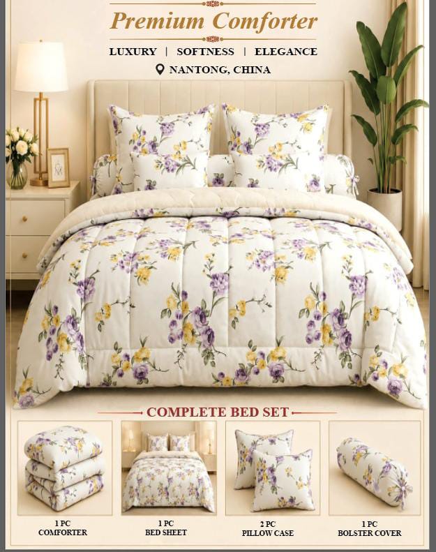 comforter 5pis  white panda