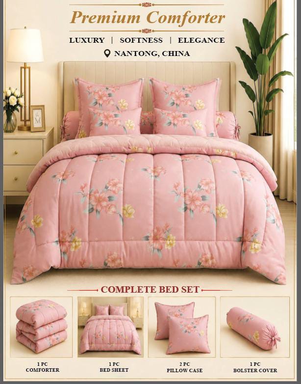comforter 5pis pink panda