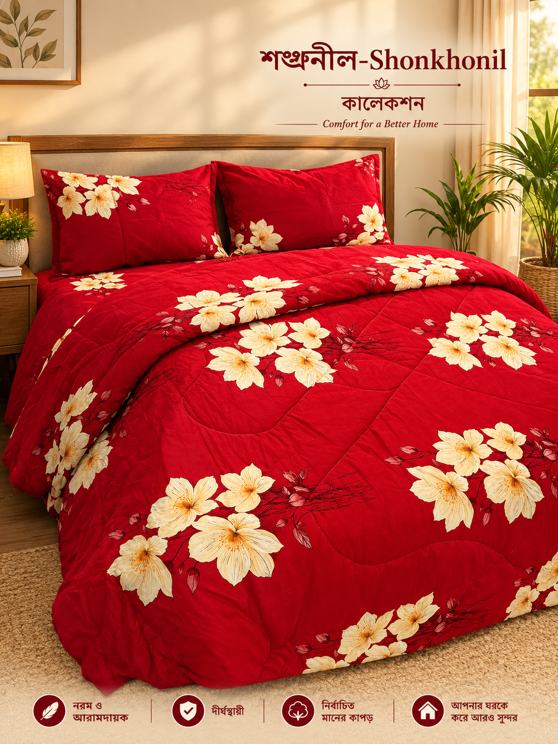 5 pis comforter red  joba